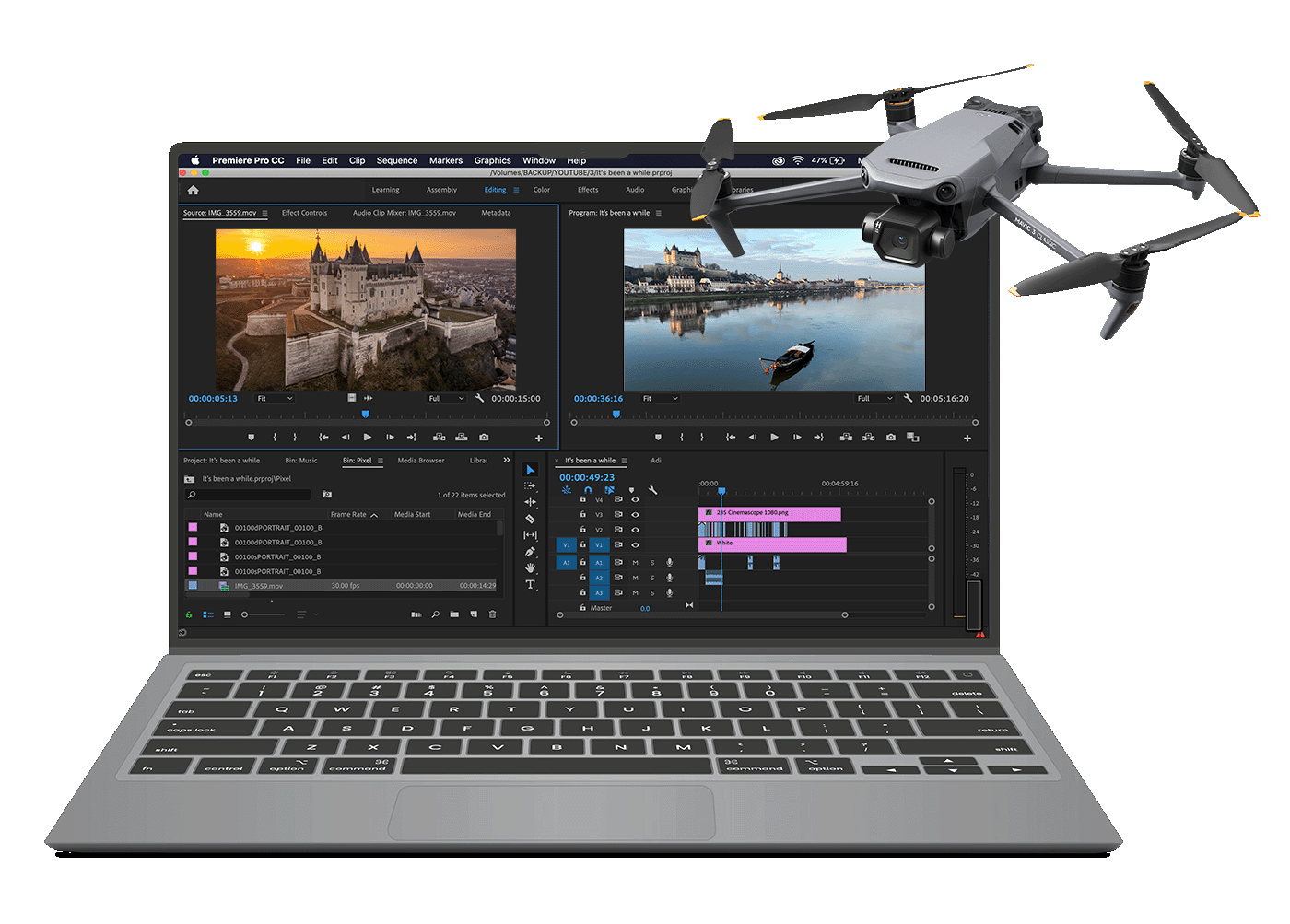 montage vidéo drone par pixim communication